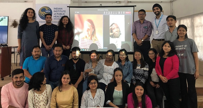 WHO health systems team with students from IIPH for a workshop on health financing in Shillong, Meghalaya.