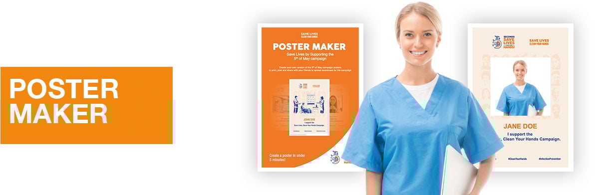A thumbnail image of how the poster maker can be used for world hand hygiene day